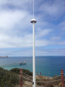 HF radar antenna on the California coast